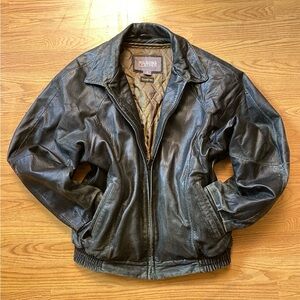 Distressed Wilsons Leather Black Jacket